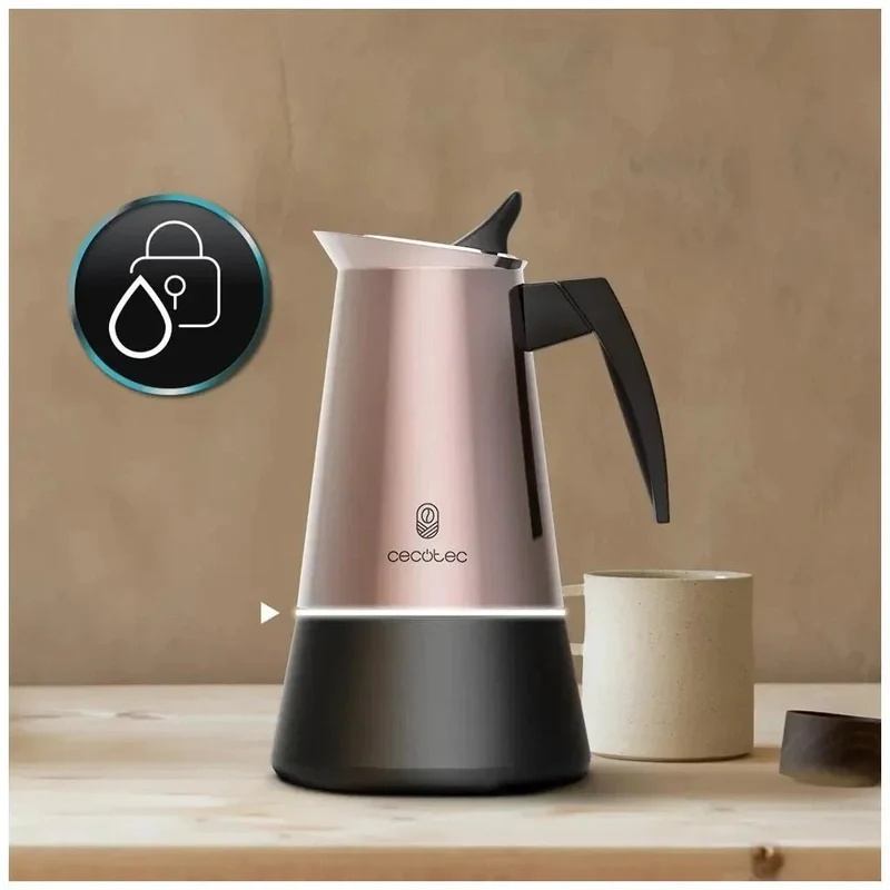 Cafetera Italiana de Acero Inoxidable para 6 Tazas con Diseño Elegante y Versátil de Cecotec