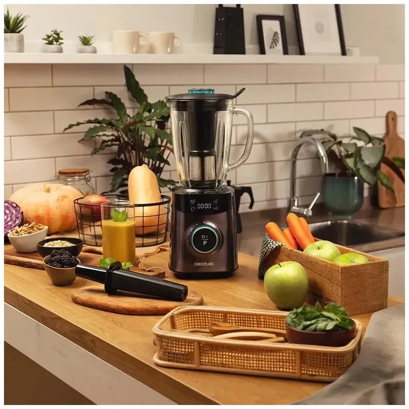 Batidora de Vaso 1800W con Cuchillas de Titanio y Jarra de Vidrio 1.8L de Cecotec