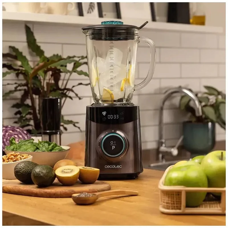 Batidora de Vaso 1800W con Cuchillas de Titanio y Jarra de Vidrio 1.8L de Cecotec