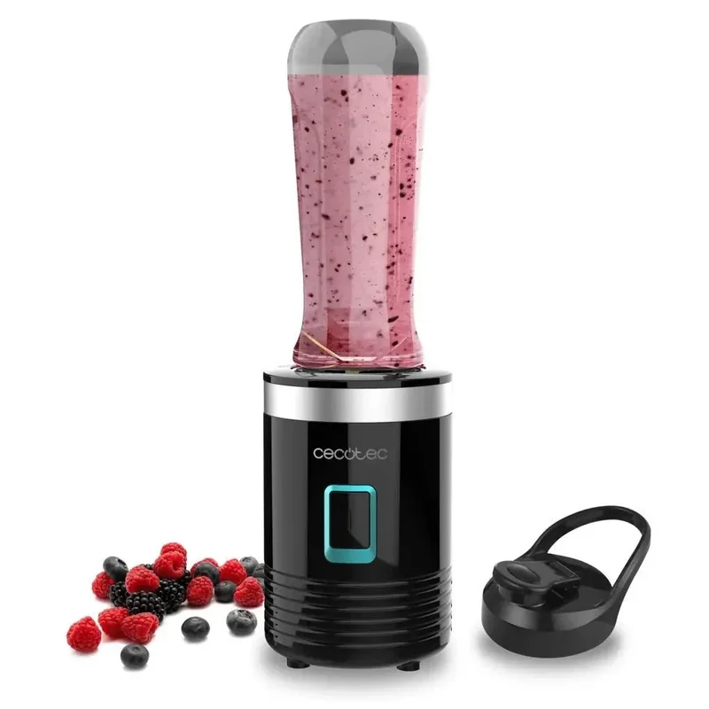 Batidora de Smoothies 350W con Cuchillas de Titanio y Vaso Portátil 600ml de Cecotec