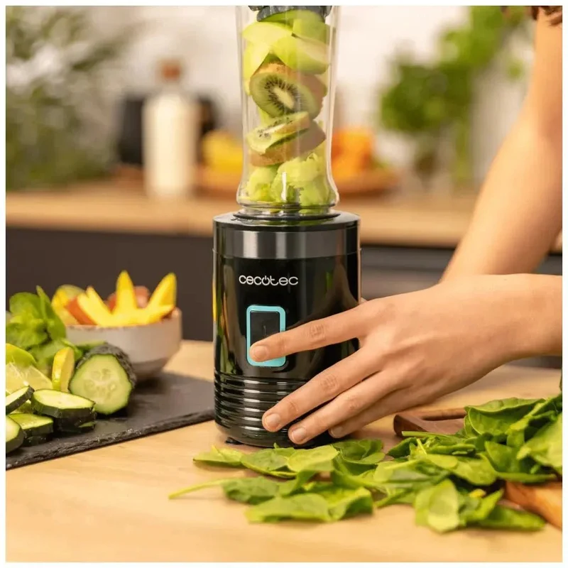 Batidora de Smoothies 350W con Cuchillas de Titanio y Vaso Portátil 600ml de Cecotec