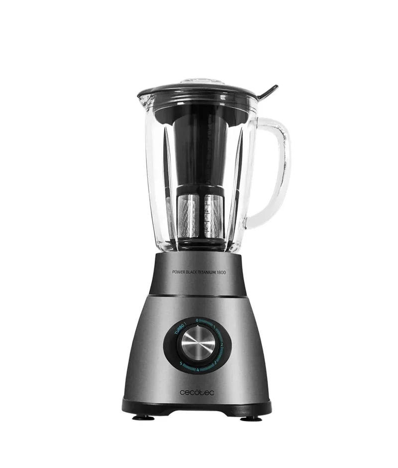 Batidora de Vaso 1800W con Cuchillas de Titanio y Jarra Termorresistente 2,1L de Cecotec