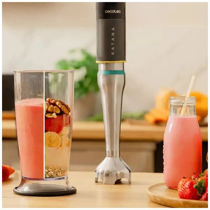 Batidora de Mano 1500W con Tecnología TotalDestroy y Cuchillas de Titanio Negro de Cecotec