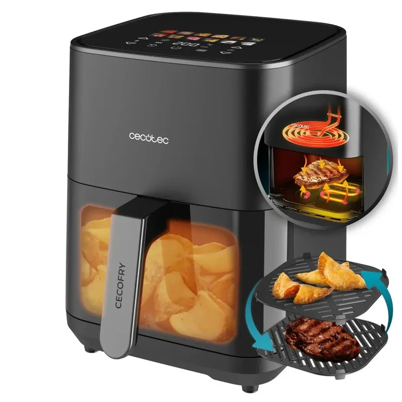 Freidora de Aire 3 en 1: Cocina Saludable con Doble Resistencia y 4L de Capacidad de Cecotec