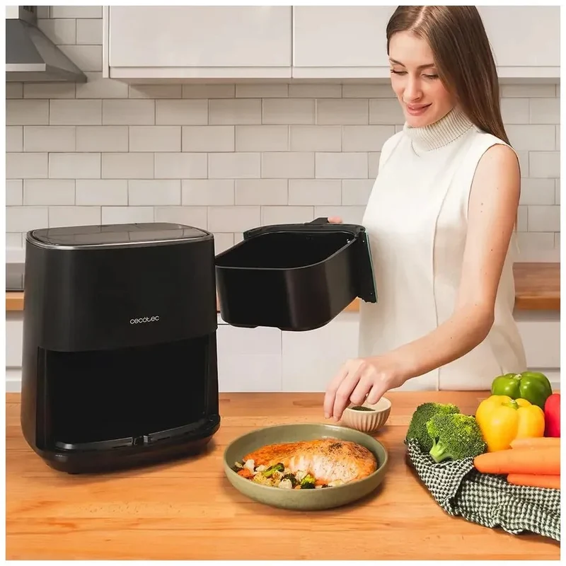 Freidora Dietética 5.5L con Tecnología PerfectCook y 9 Menús Preconfigurados de Cecotec