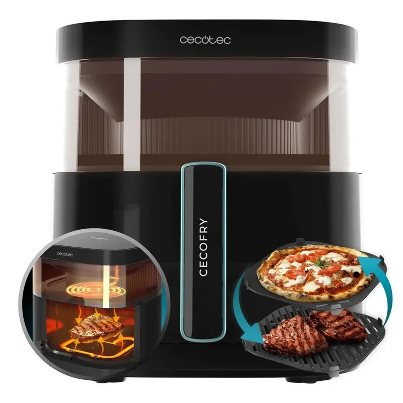 Freidora de Aire 3 en 1 con Doble Resistencia y Capacidad de 6L para Cocción Saludable de Cecotec