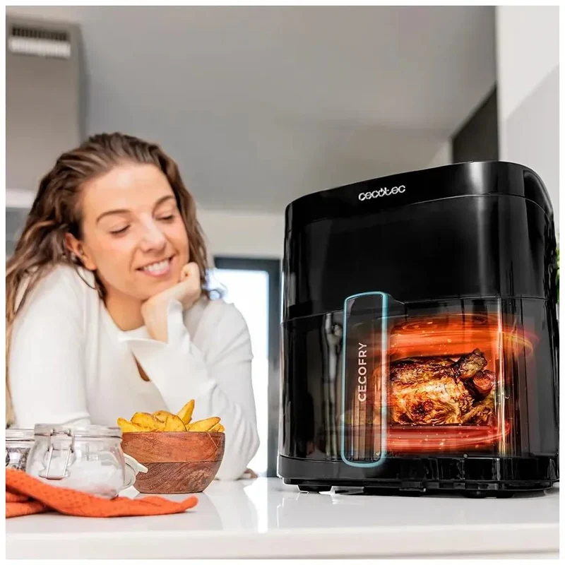 Freidora de Aire 3 en 1 con Doble Resistencia y Capacidad de 6L para Cocción Saludable de Cecotec