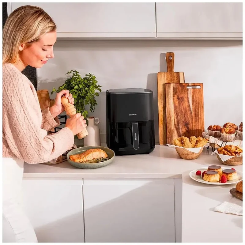 Freidora de Aire 5.5L con Ventana y Tecnología PerfectCook para Cocción Saludable de Cecotec