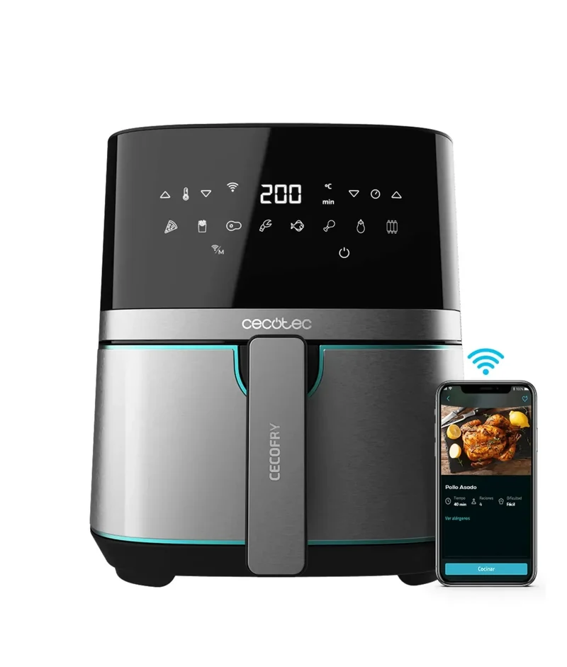 Freidora sin Aceite 5.5L Inoxidable con APP para Cocina Saludable y Moderna de Cecotec