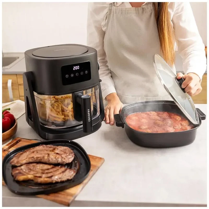 Freidora de Aire 3 en 1: Fríe, Cocina y Guisar con 6 Menús y 1500W de Cecotec