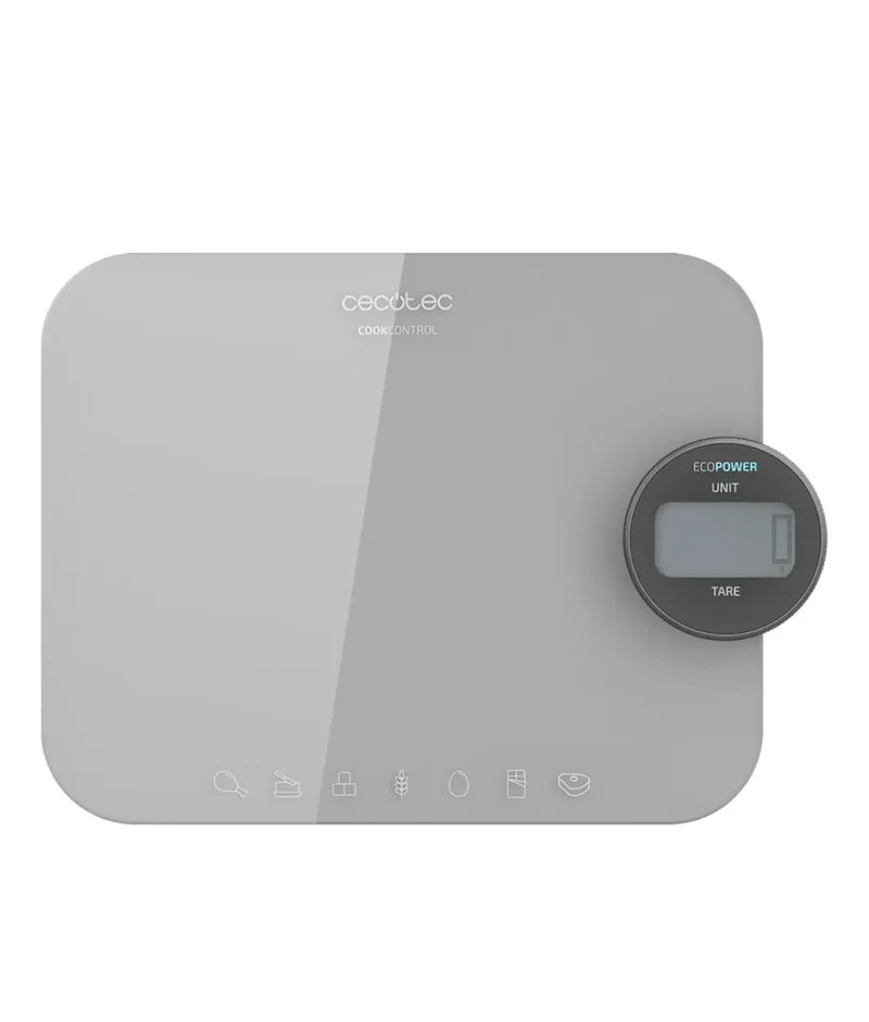 Báscula de cocina EcoPower precisión sostenibilidad y elegancia sin pilas Cecotec