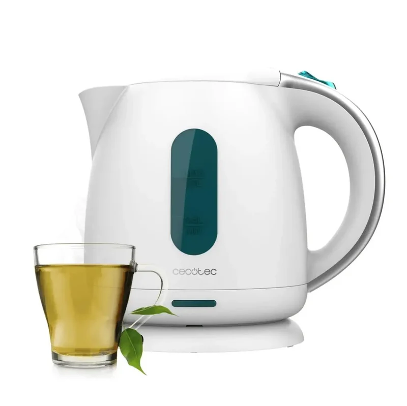 Hervidor de Agua 1L Blanco, Potente y Libre de BPA con Filtro Antical de Cecotec