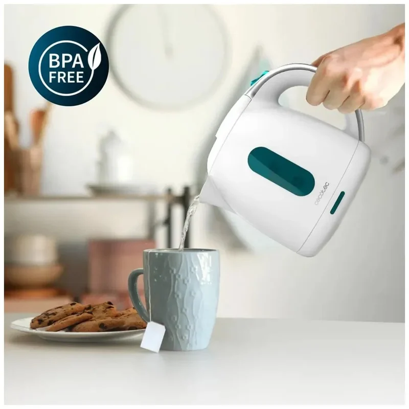 Hervidor de Agua 1L Blanco, Potente y Libre de BPA con Filtro Antical de Cecotec