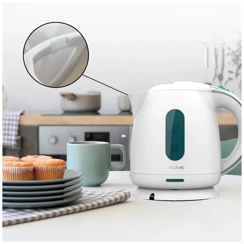 Hervidor de Agua 1L Blanco, Potente y Libre de BPA con Filtro Antical de Cecotec