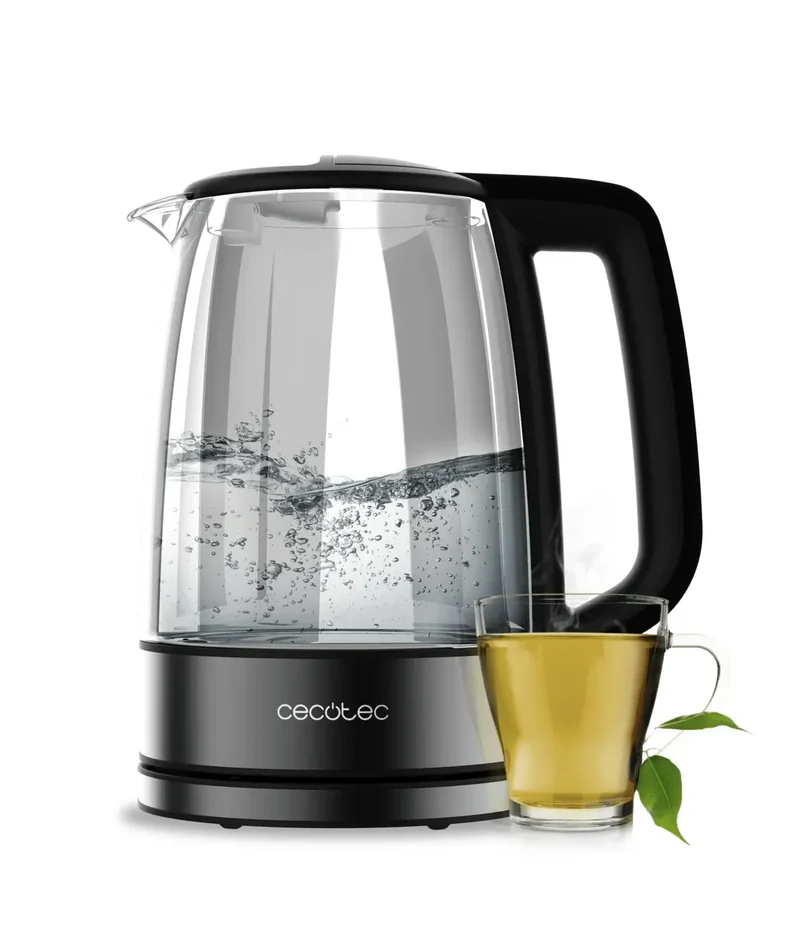 Hervidor de Agua Rápido y Seguro de 1,7L con Vidrio de Borosilicato y Luz LED de Cecotec