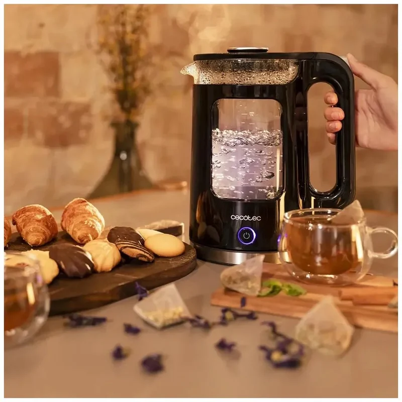 Hervidor de Agua de Vidrio 1.7L con Potente Calentamiento y Función Keep Warm de Cecotec