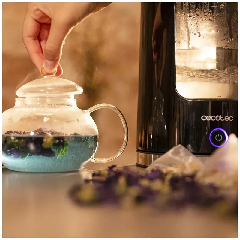 Hervidor de Agua de Vidrio 1.7L con Potente Calentamiento y Función Keep Warm de Cecotec