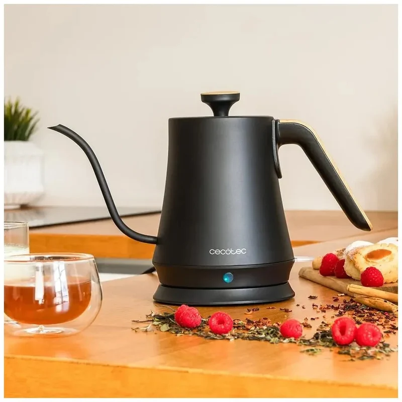 Hervidor de Agua 1L con Cuello de Cisne y 1200W, Diseño Inoxidable Elegante de Cecotec