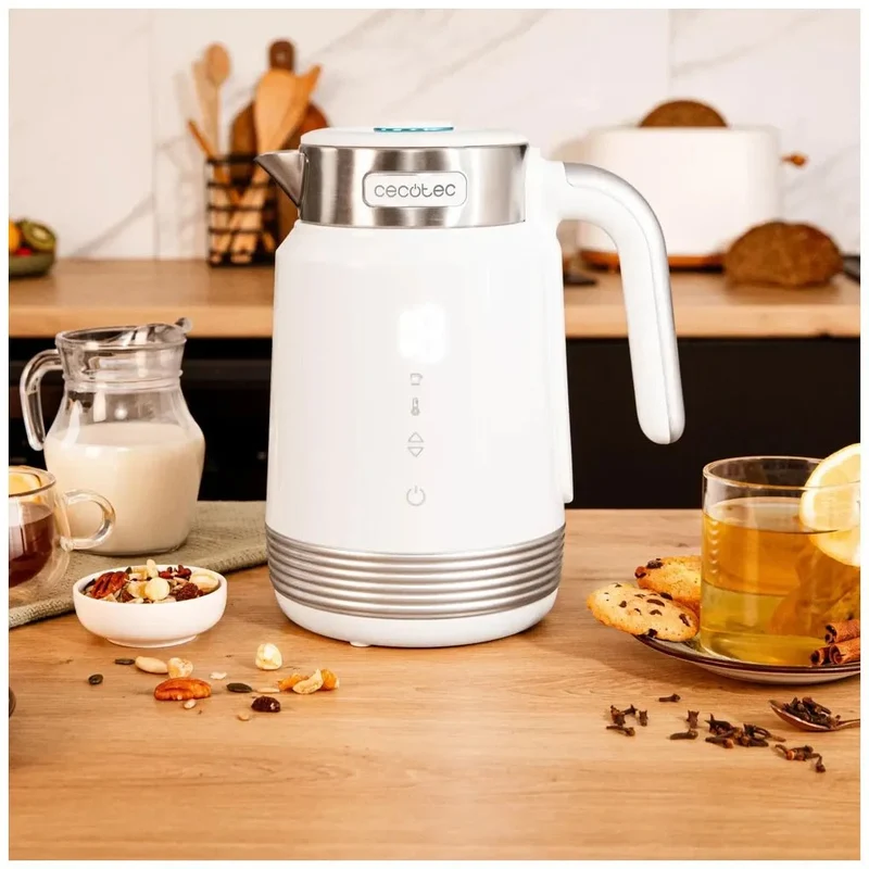 Hervidor de agua 1 7L 2200W libre de BPA ajuste de temperatura y Pantalla táctil Cecotec