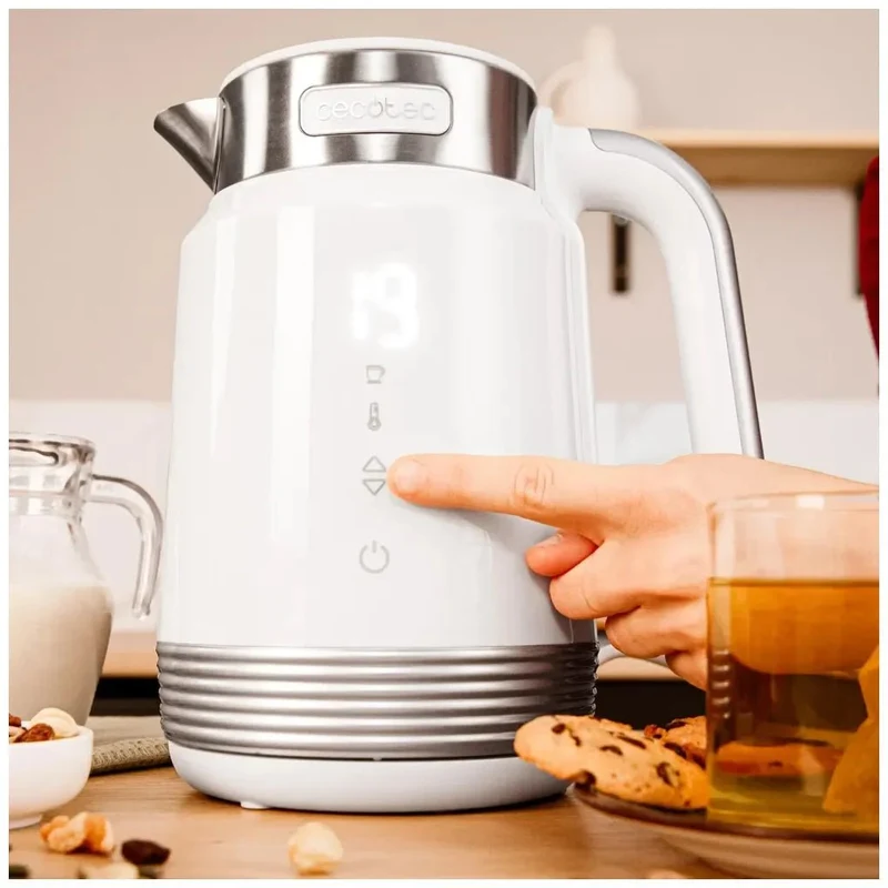 Hervidor de agua 1 7L 2200W libre de BPA ajuste de temperatura y Pantalla táctil Cecotec