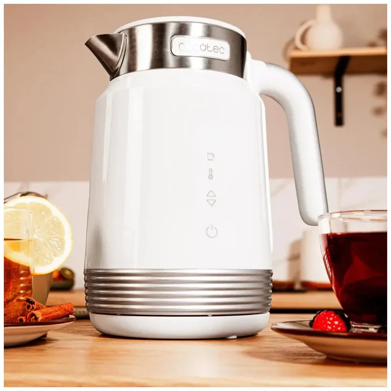 Hervidor de agua 1 7L 2200W libre de BPA ajuste de temperatura y Pantalla táctil Cecotec