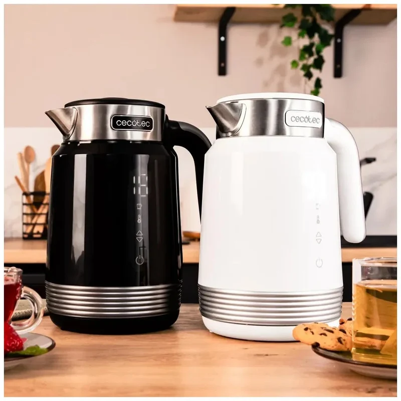 Hervidor de agua 1 7L 2200W libre de BPA ajuste de temperatura y Pantalla táctil Cecotec