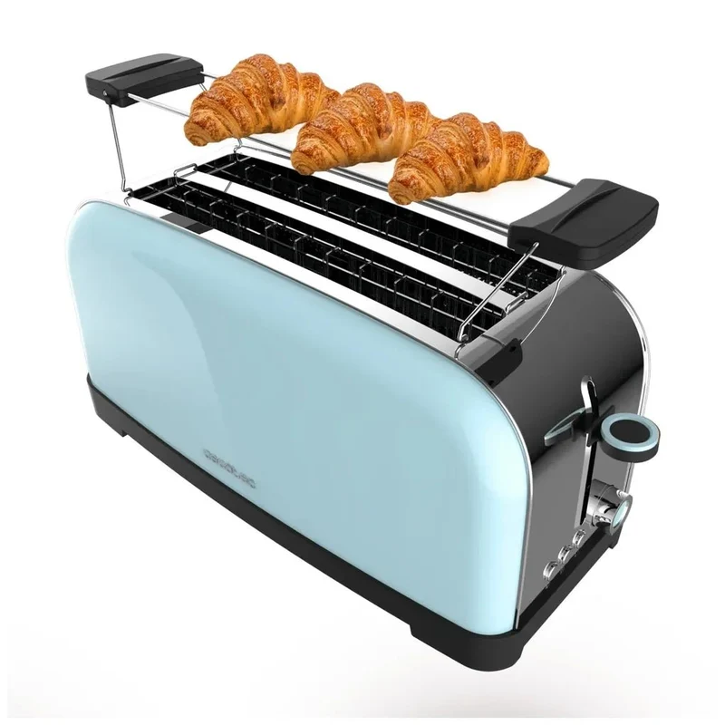 Tostadora de Acero Inoxidable de 1500W con Doble Ranura y Funciones Innovadoras de Cecotec