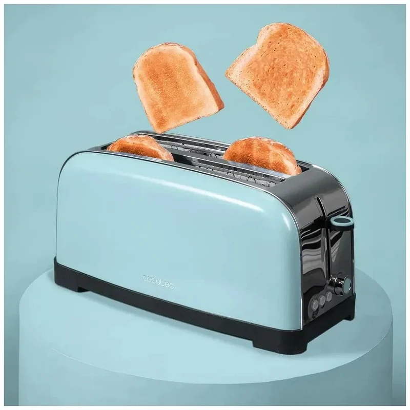 Tostadora de Acero Inoxidable de 1500W con Doble Ranura y Funciones Innovadoras de Cecotec
