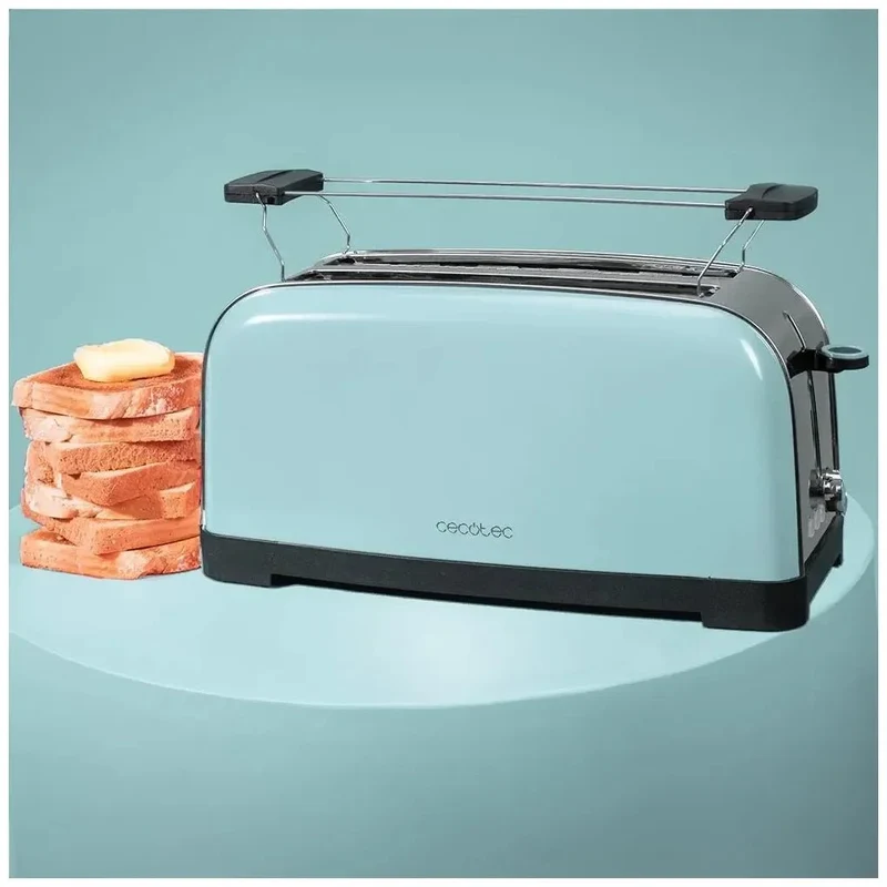 Tostadora de Acero Inoxidable de 1500W con Doble Ranura y Funciones Innovadoras de Cecotec