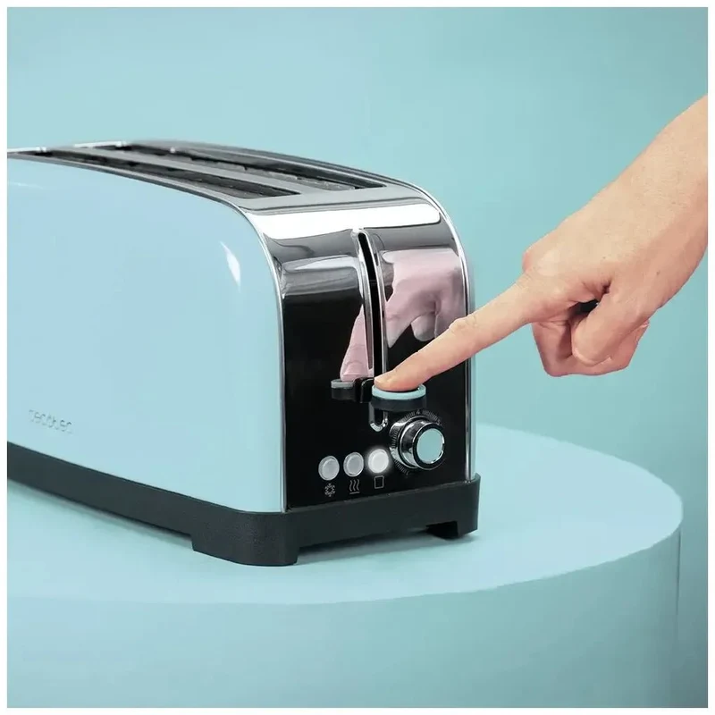Tostadora de Acero Inoxidable de 1500W con Doble Ranura y Funciones Innovadoras de Cecotec