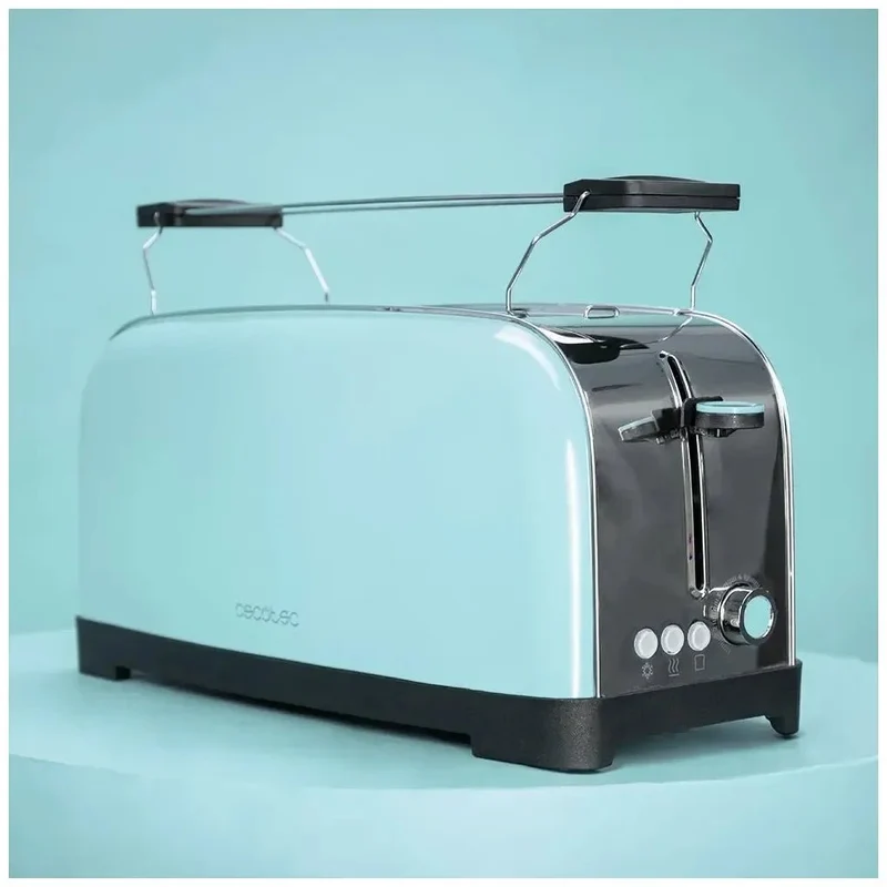Tostadora de Acero Inoxidable de 1500W con Doble Ranura y Funciones Innovadoras de Cecotec