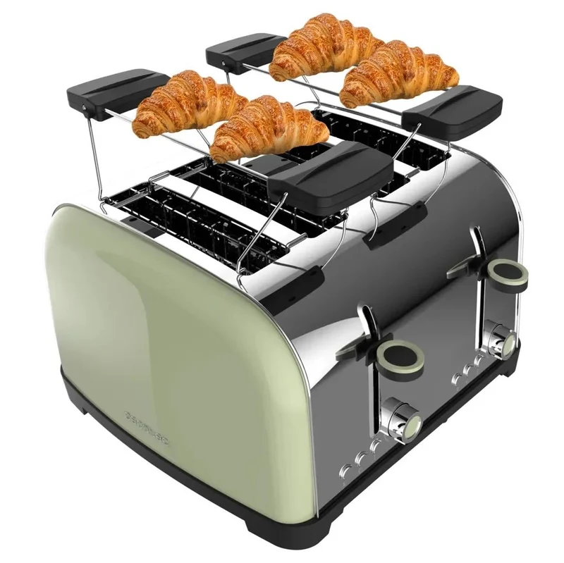 Tostadora de Acero Inoxidable 1700W con 4 Ranuras y Funciones Innovadoras de Cecotec