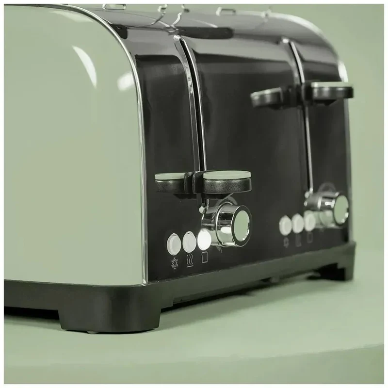 Tostadora de Acero Inoxidable 1700W con 4 Ranuras y Funciones Innovadoras de Cecotec