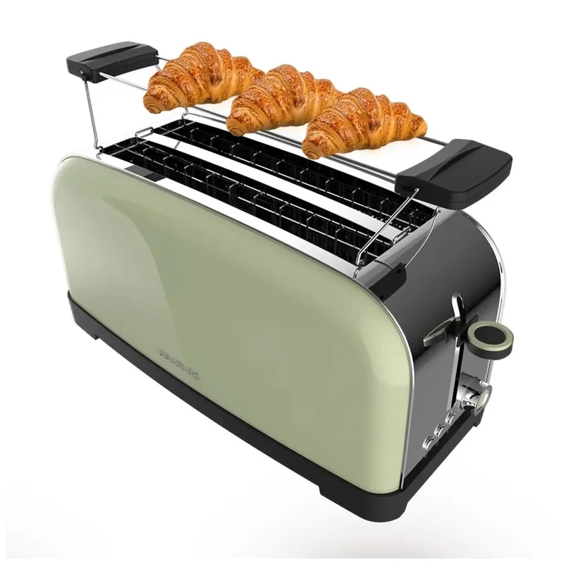 Tostadora de Acero Inoxidable de 1500W con Doble Ranura y Funciones Mejoradas de Cecotec