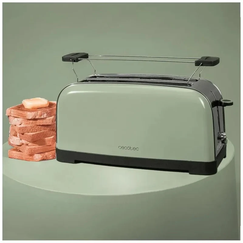 Tostadora de Acero Inoxidable de 1500W con Doble Ranura y Funciones Mejoradas de Cecotec