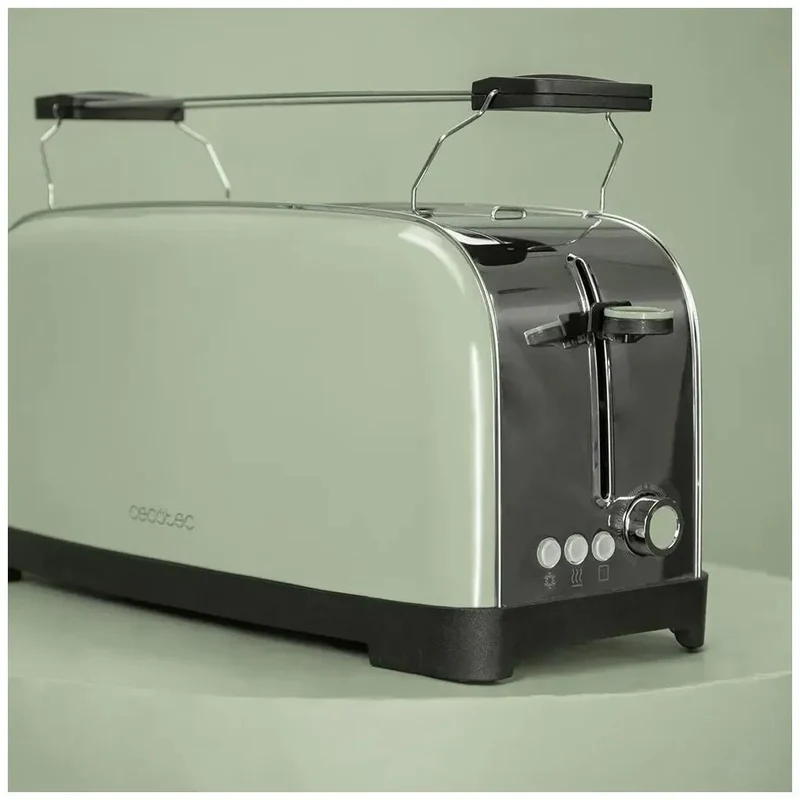 Tostadora de Acero Inoxidable de 1500W con Doble Ranura y Funciones Mejoradas de Cecotec