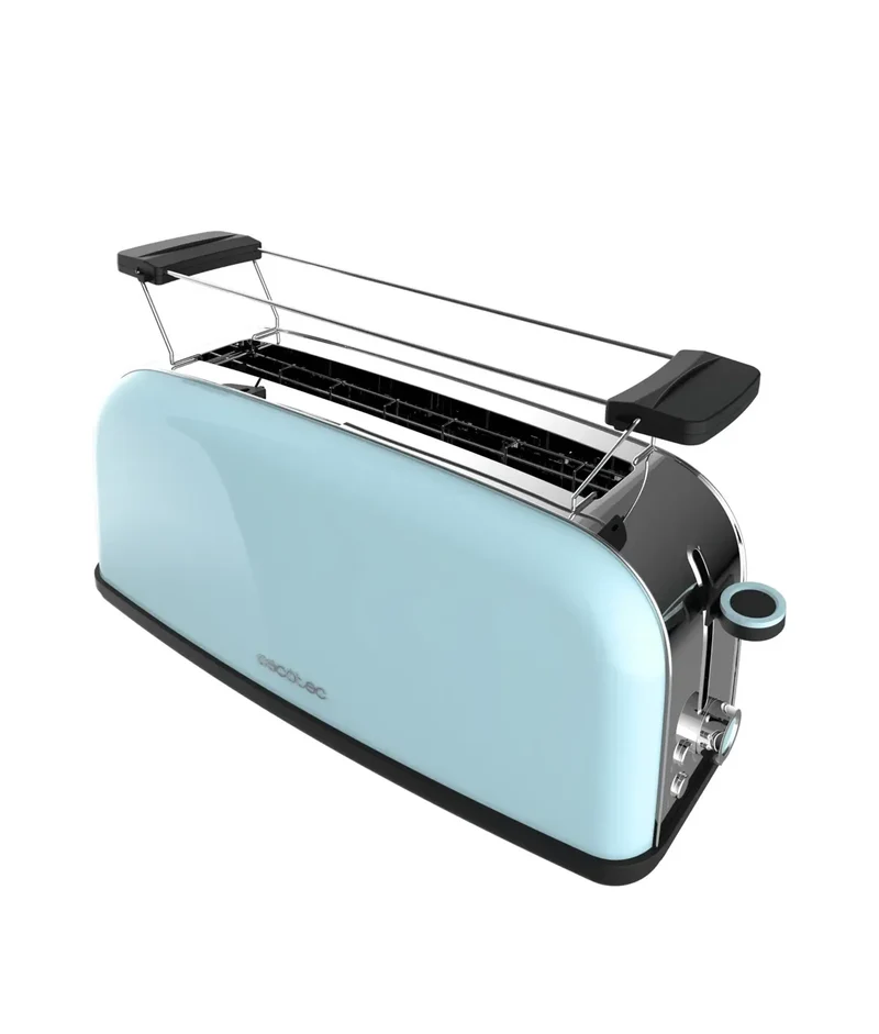 Tostador Vertical de Acero Inoxidable con Ranura Extendida y Potencia de 850W de Cecotec