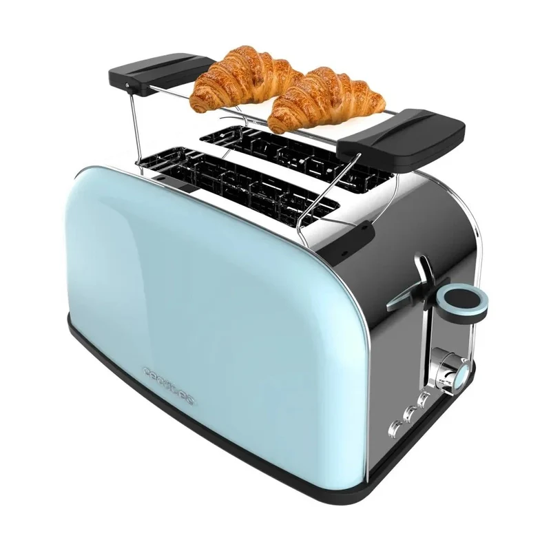 Tostador Vertical de Acero Inoxidable 850W con Ranura Ancha y Funciones Avanzadas de Cecotec