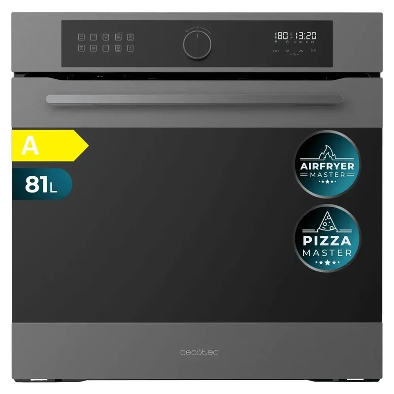 Horno Integrado de 81L con Tecnología Airfryer, Vapor y 11 Opciones para una Cocina Saludable de Cecotec