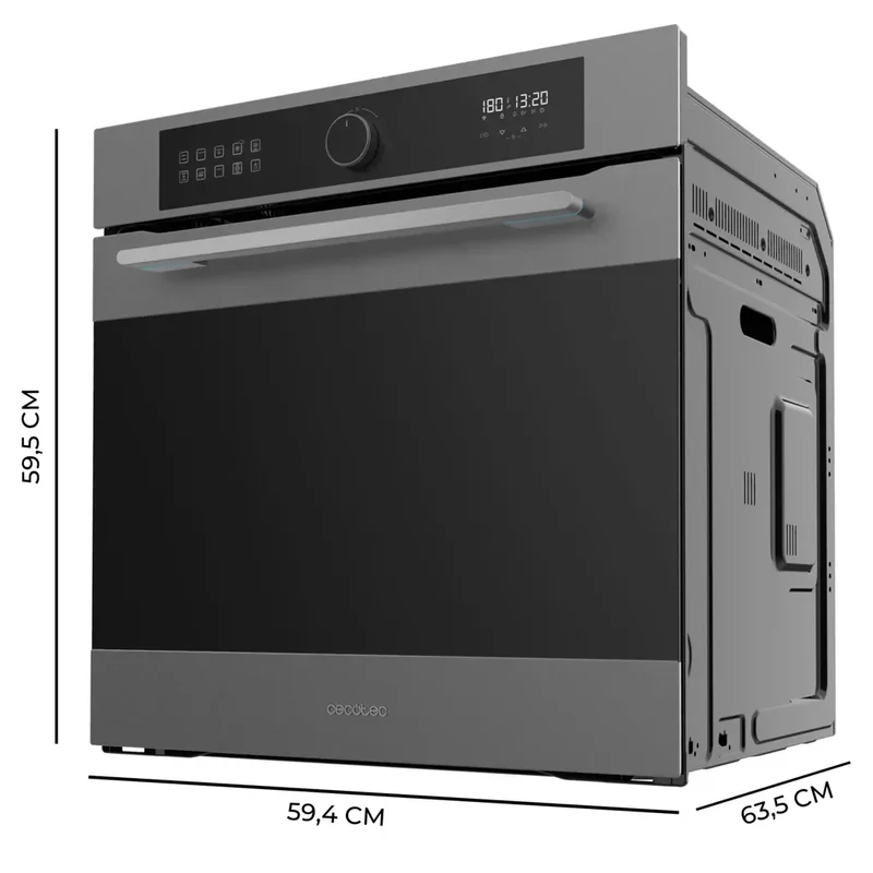 Horno Integrado de 81L con Tecnología Airfryer, Vapor y 11 Opciones para una Cocina Saludable de Cecotec