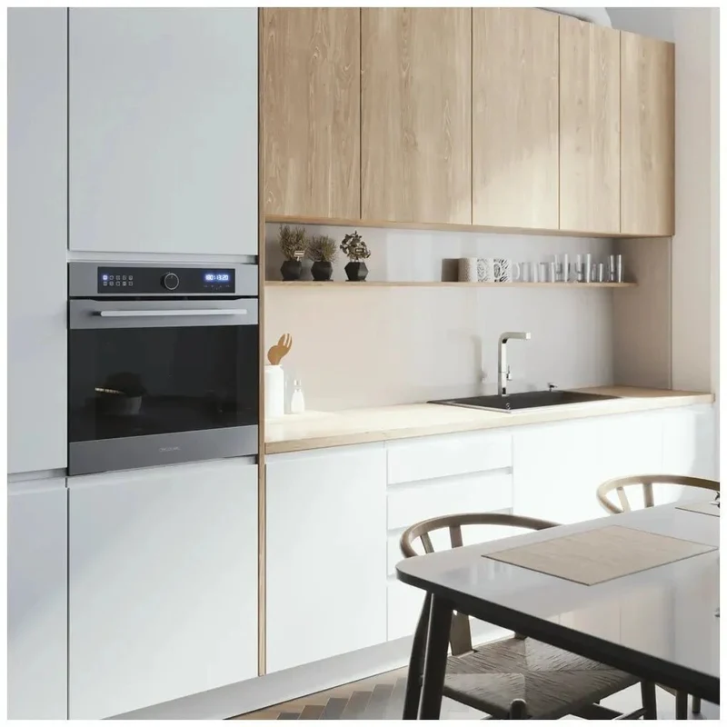 Horno Integrado de 81L con Tecnología Airfryer, Vapor y 11 Opciones para una Cocina Saludable de Cecotec