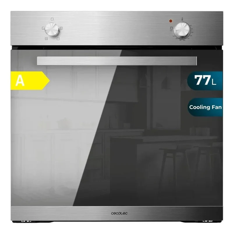 Horno Integrado de 77L con Vapor y Clase A de Eficiencia Energética de Cecotec