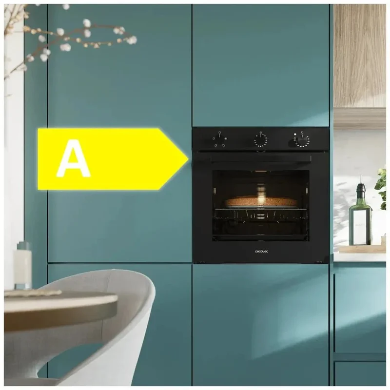 Horno Integrable 77L con Vapor, Triple Cristal y Eficiencia Energética A de Cecotec
