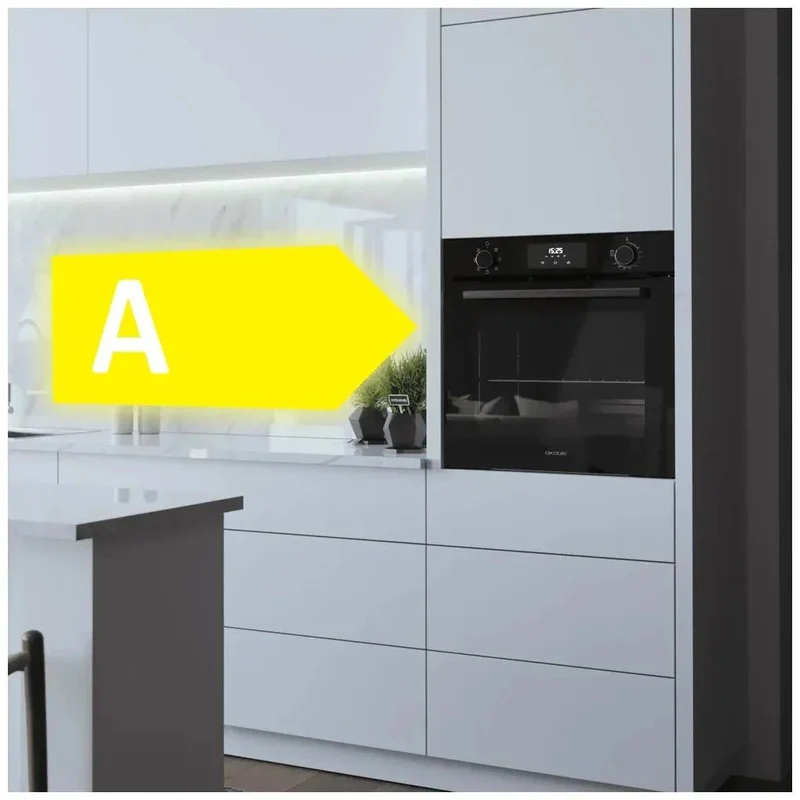Horno Multifuncional de 72L con Vapor y Alta Eficiencia Energética Clase A de Cecotec para Integrar en tu Cocina de Cecotec