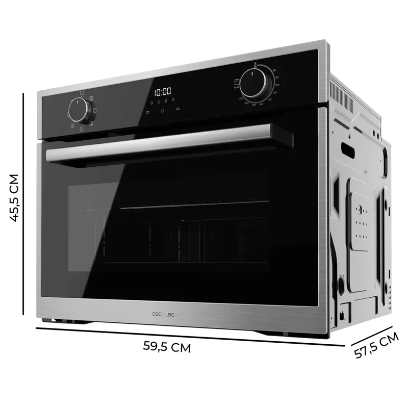 Horno Integrable 53L con Vapor y Grill, Eficiencia Energética A, 2600W de Cecotec