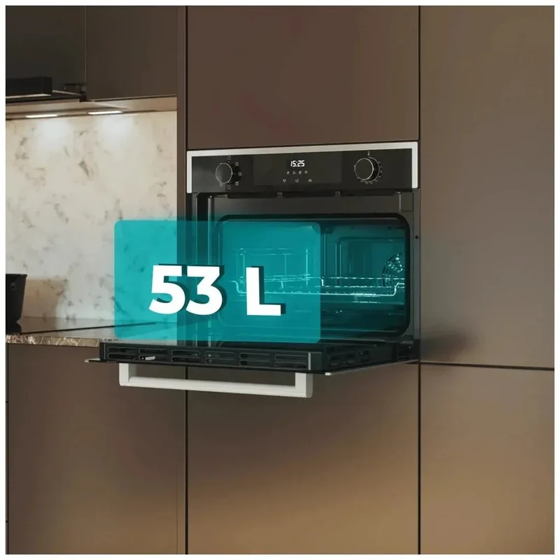 Horno Integrable 53L con Vapor y Grill, Eficiencia Energética A, 2600W de Cecotec