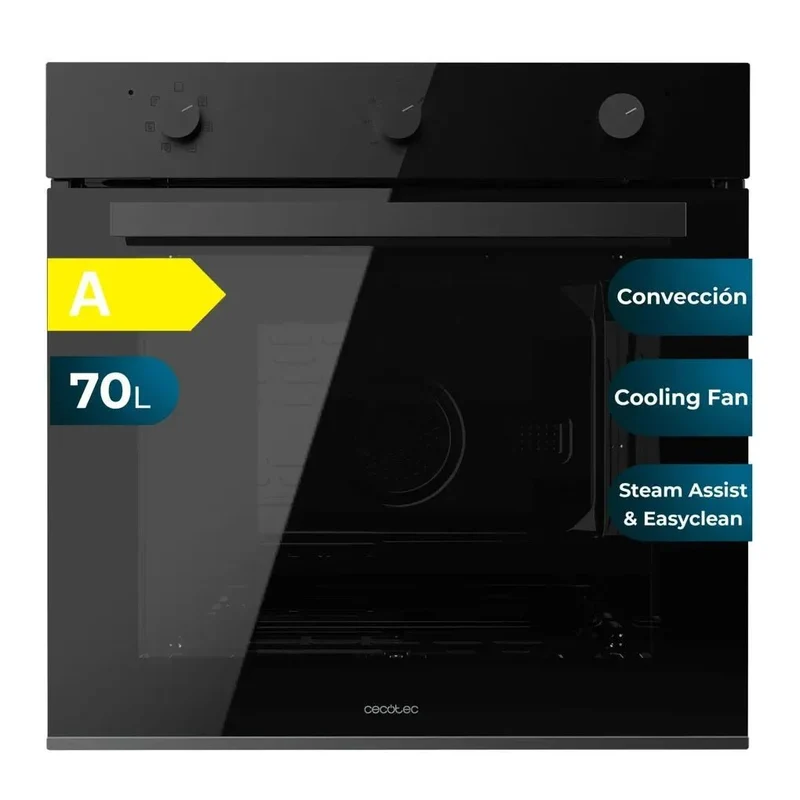 Horno Multifuncional de Integración 70L con Vapor y Eficiencia Energética Clase A de Cecotec
