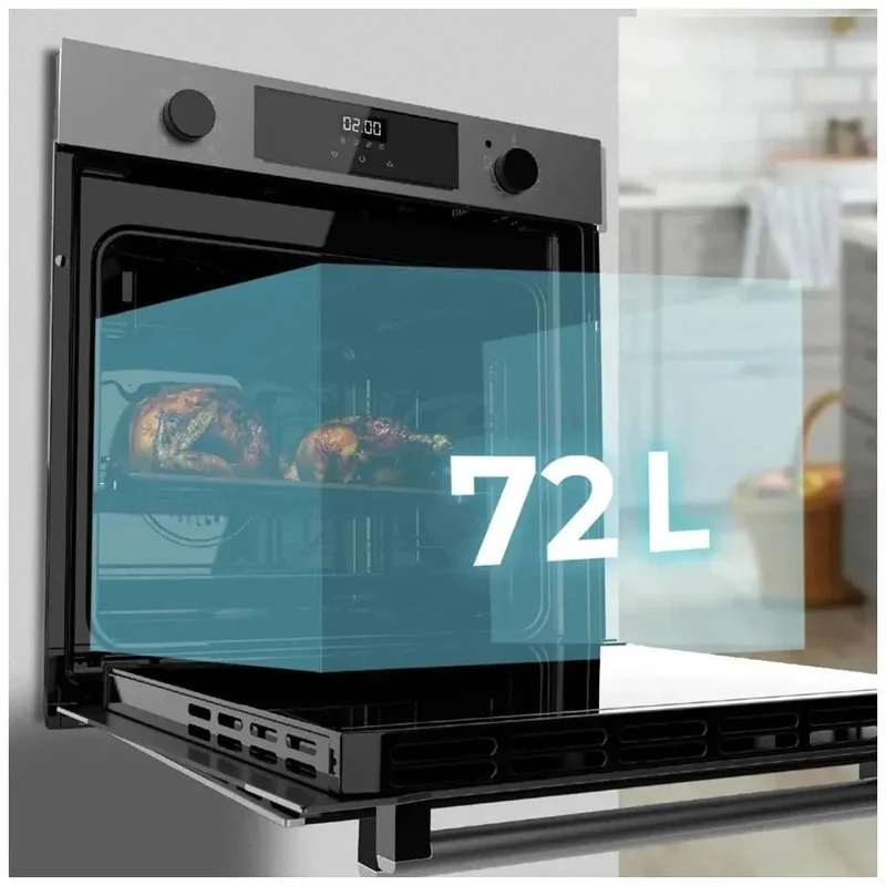 Horno Integrado Multifuncional de 72L con Asistencia de Vapor y 7 Prácticas Opciones de Cecotec