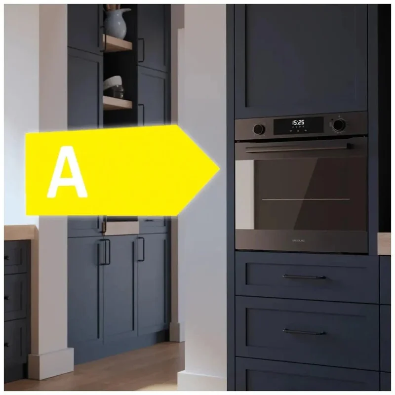 Horno Integrado Multifuncional de 72L con Asistencia de Vapor y 7 Prácticas Opciones de Cecotec