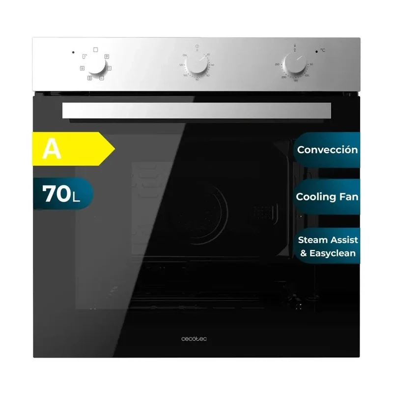 Horno Multifuncional Integrado de 70L con Vapor y Eficiencia Energética Clase A de Cecotec